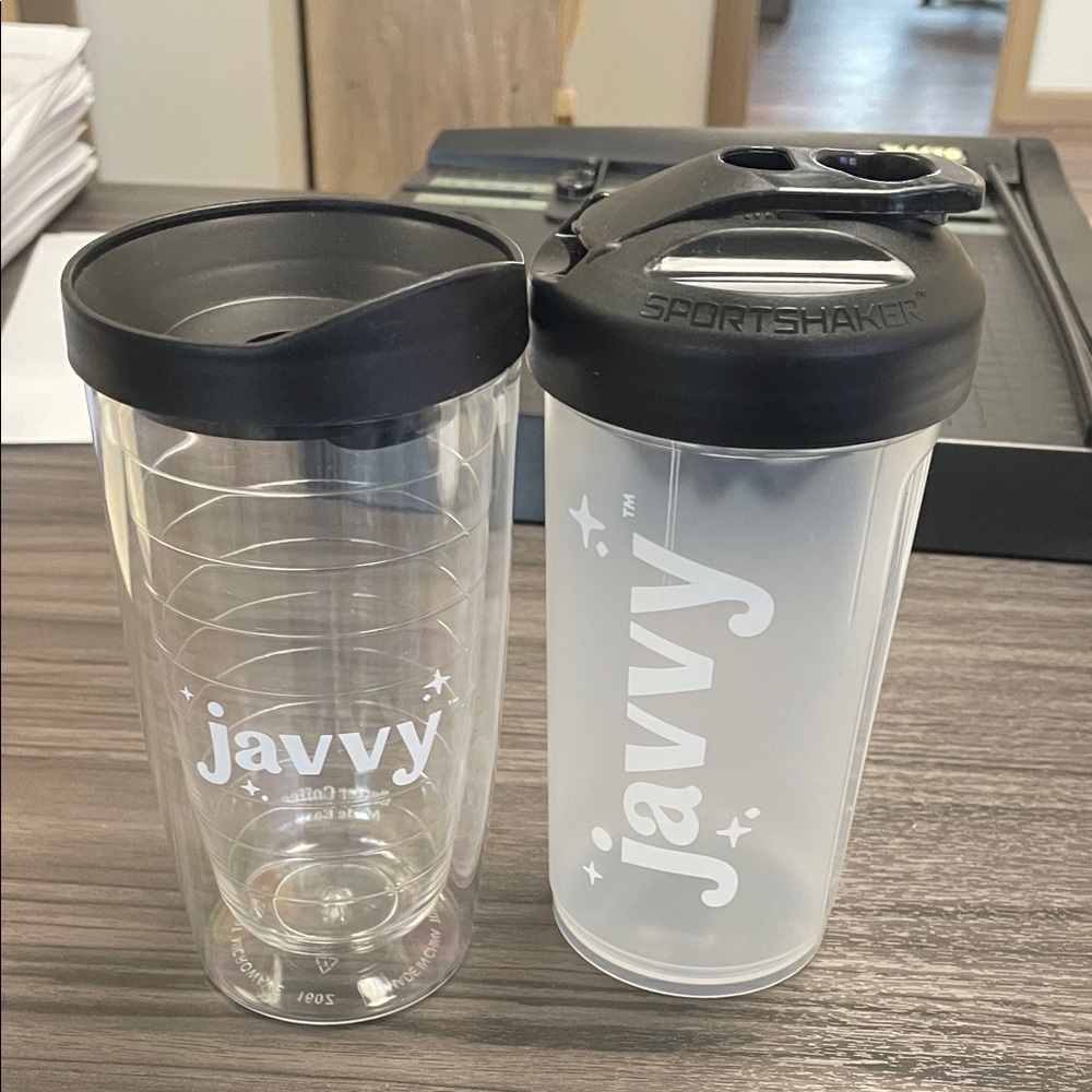 Clear and Black Shaker Bottle Set